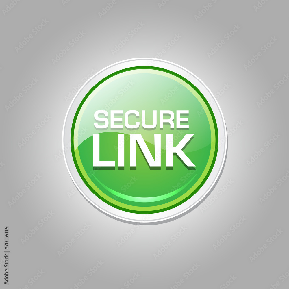 Secure Link Glossy Shiny Circular Vector Button