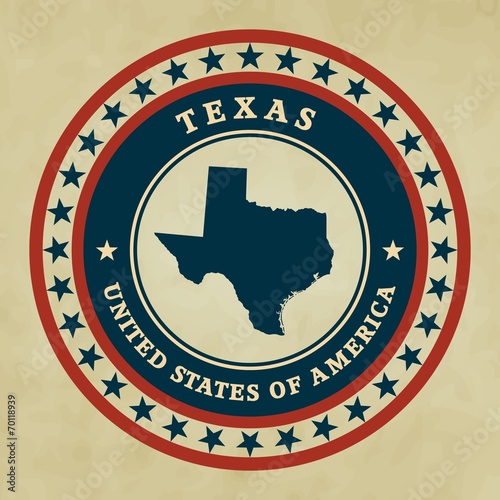 Vintage label Texas