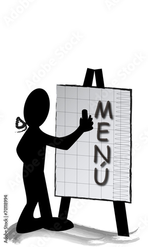 Cartel de menú escrito en pizarra