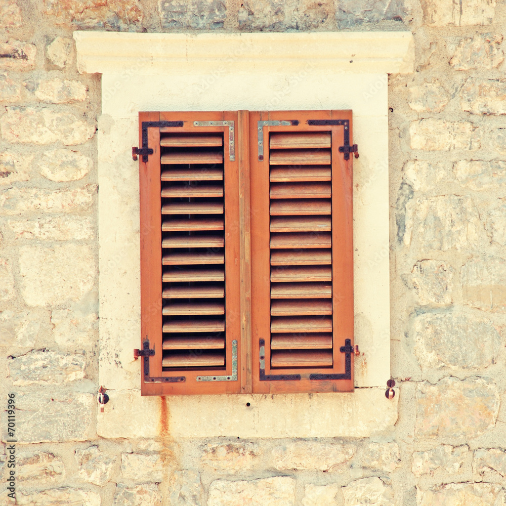 Vintage image with window and shutters