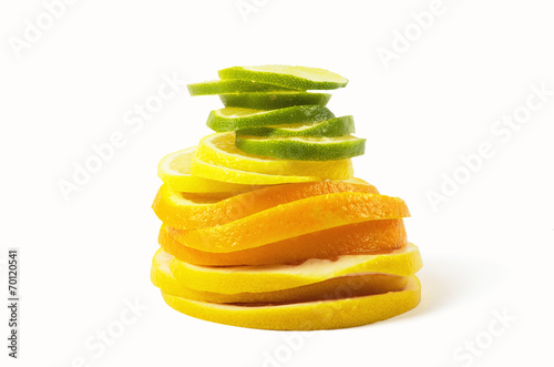 Vitamin C Overload, Stacks of sliced fruit