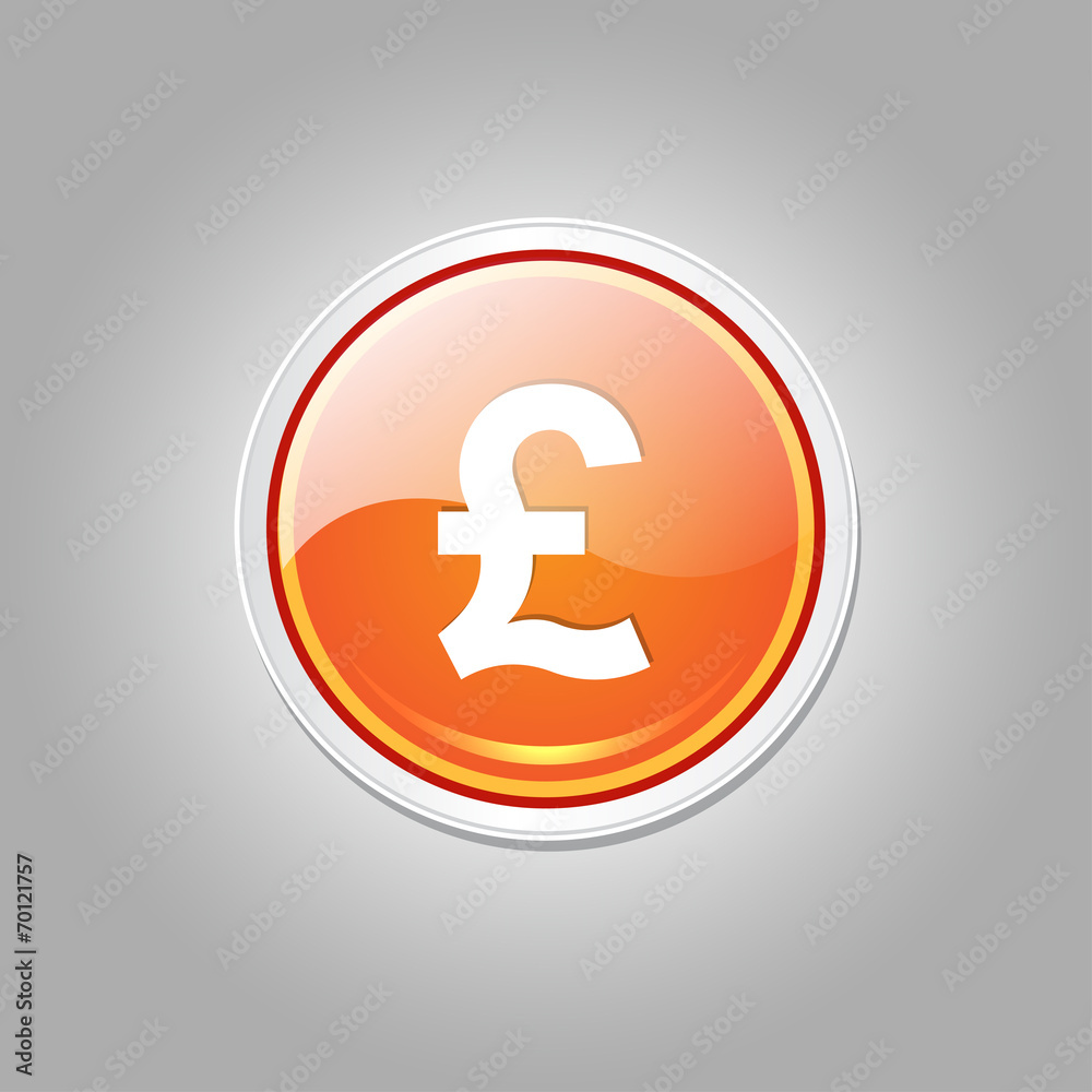 Pound Currency Sign Circular Vector Orange Web Icon Button Pound Currency Sign Circular Vector Orange Web Icon Button