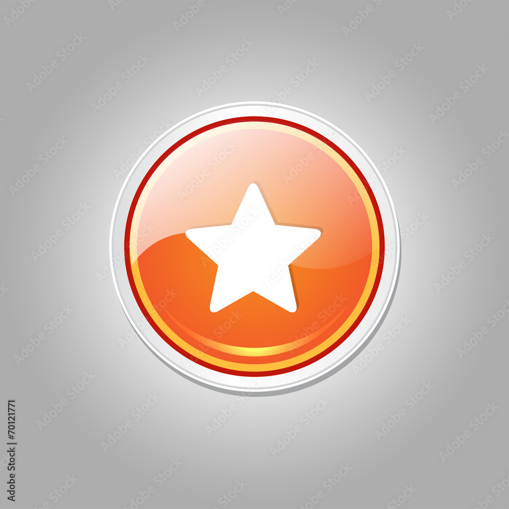 Star Circular Vector Orange Web Icon Button Star Circular Vector Orange Web Icon Button