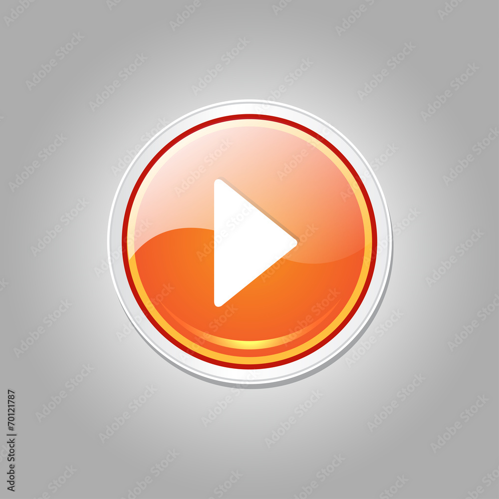 Play Circular Vector Orange Web Icon Button Play Circular Vector Orange Web Icon Button