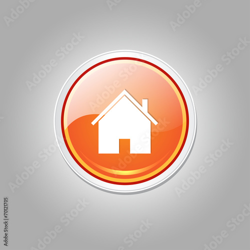 Home Circular Orange Vector Web Button Icon