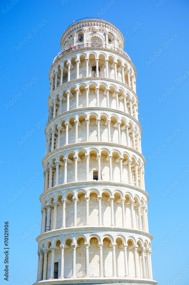 The Leaning Tower of Pisa at the Miracle Square. Italy
