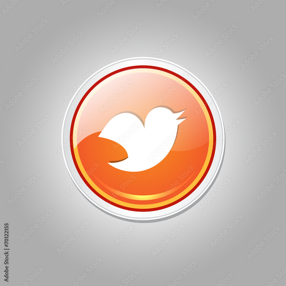 Bird 3d Rounded Corner Orange Vector Icon Button Bird 3d Rounded Corner Orange Vector Icon Button