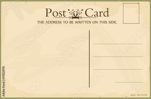Blank reverse of vintage postcard.