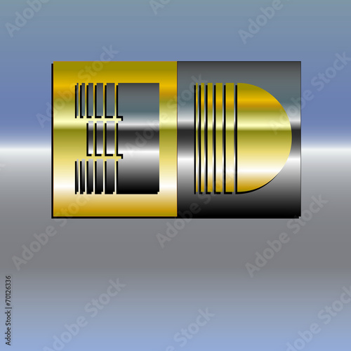 3 D gold schwarz