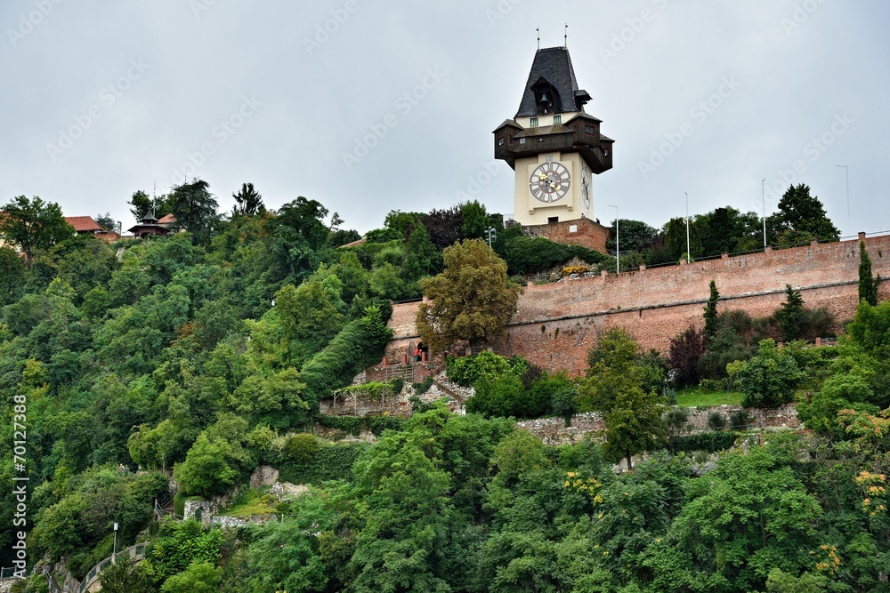 Schlossberg mit Uhrturm in Graz