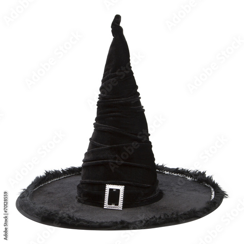 Black fabric witch hat for Halloween