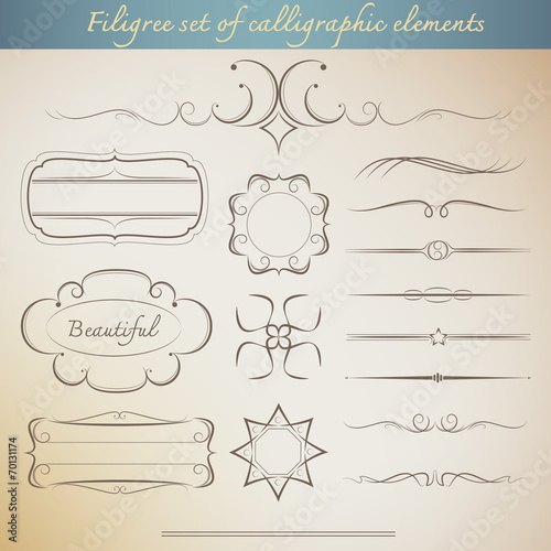 Filigree set of calligraphi...