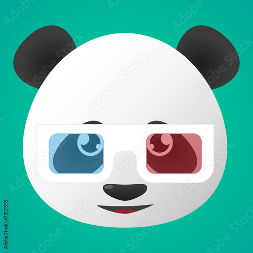Fototapeta Naklejka Na Ścianę i Meble -  Panda avatar wearing glasses