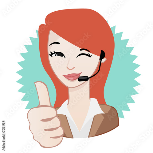 Woman contact avatar: Thumb up