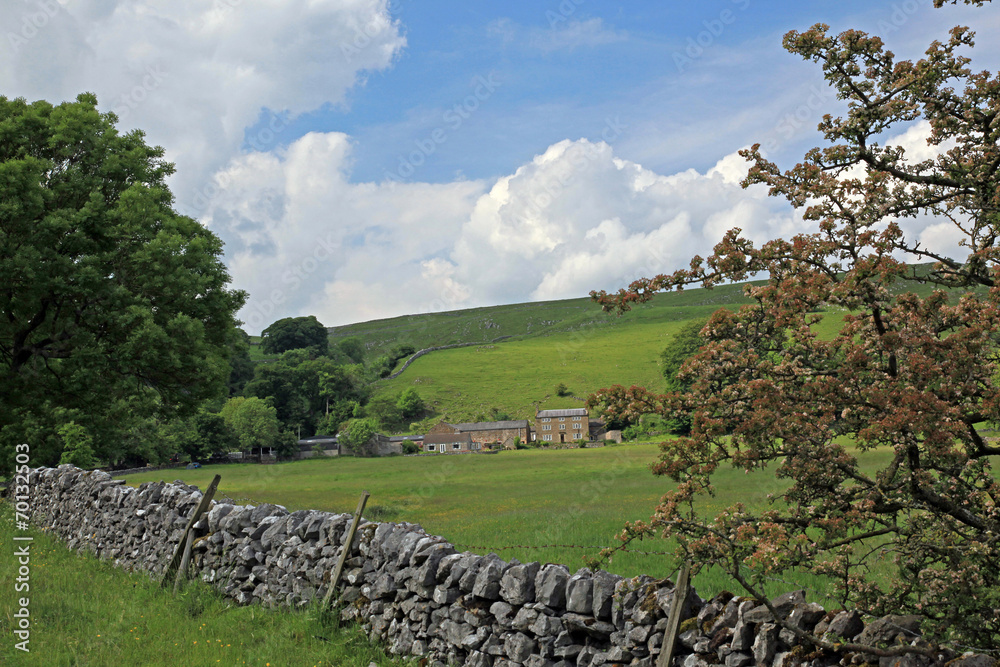 Dry stone wall in Derbyshire England