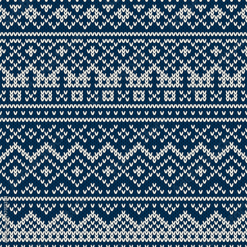 Fotografie, Tablou Knitted seamless pattern in Fair Isle style