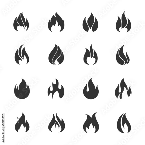 Fire black icons