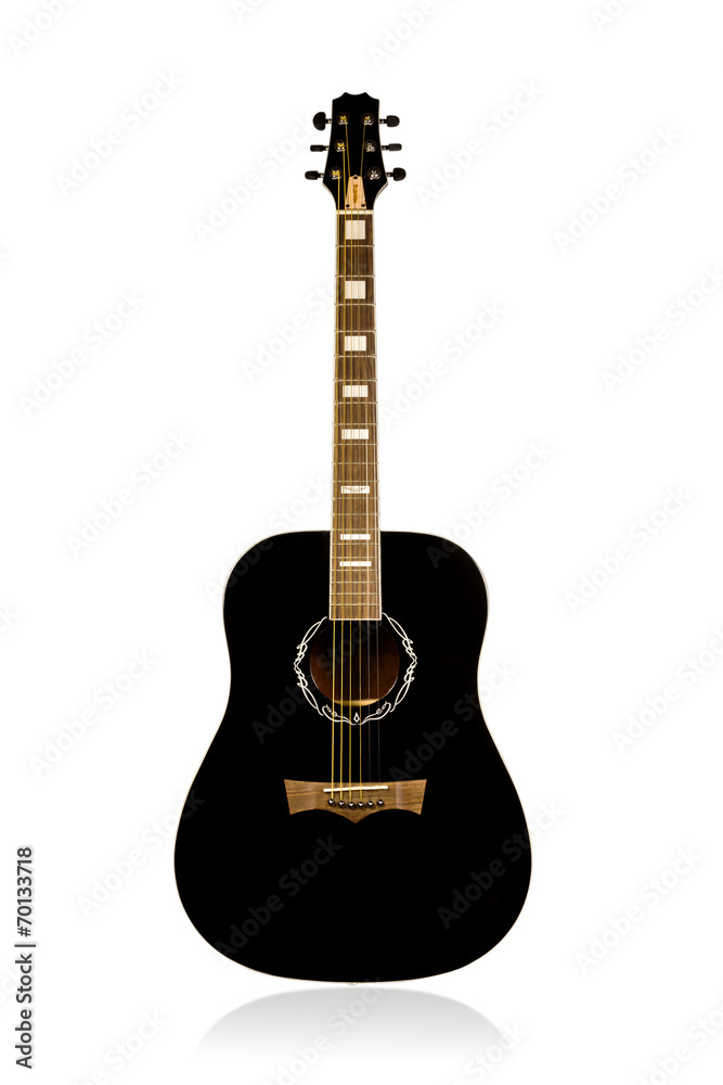 Classical acoustic black guitar
