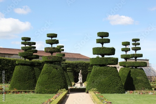 French formal garden of the castle of Pizay, Beaujolais photo