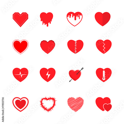 Heart icons set