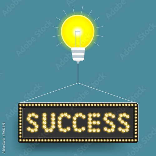 Success light bulb billboar...