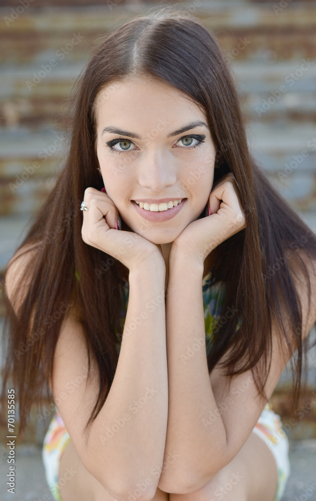 Obraz premium woman with long beauty hair