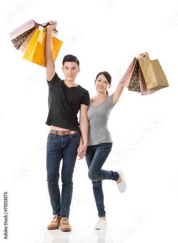 Asian couple shopping