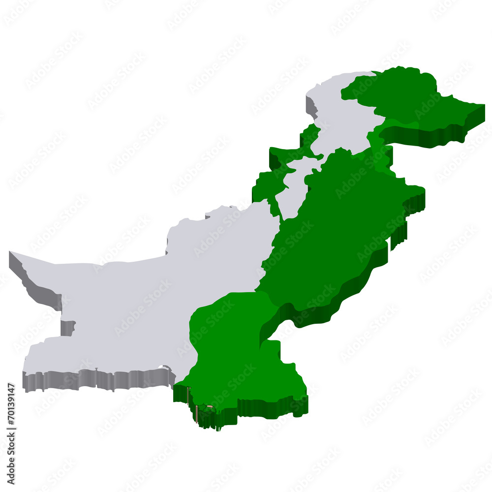 Obraz premium パキスタン 地図 国