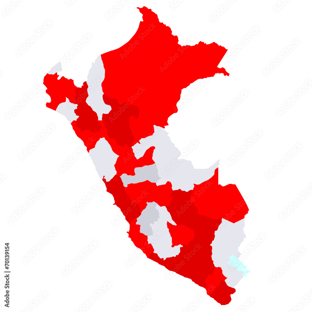 Naklejka premium ペルー 地図 国