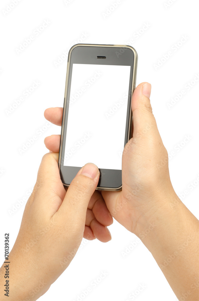 Smart phone in woman's hand Smart phone in woman's hand
