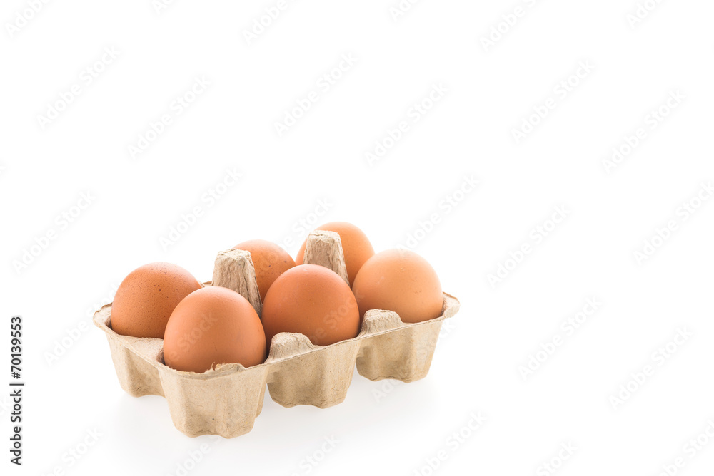 Eggs isolated on white background