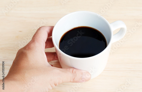 A cup of coffee in hand