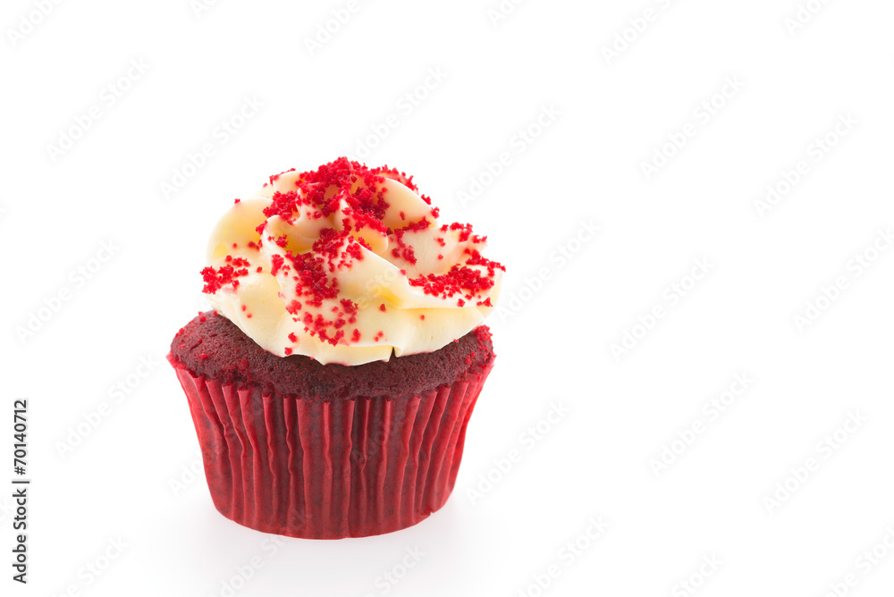 Red velvet cupcakes isolated on white Red velvet cupcakes isolated on white