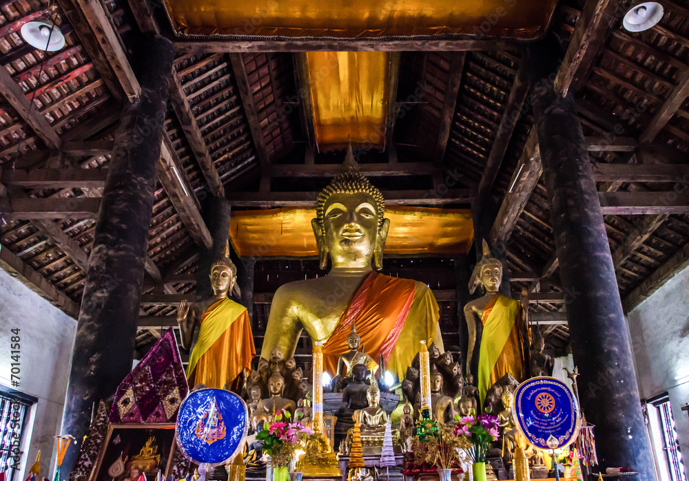 The Golden Buddha statues.