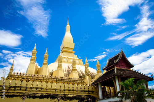 The golden pagoda wat Phra That Luang in Vientiane.