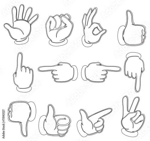 Hands pointing on the different locations