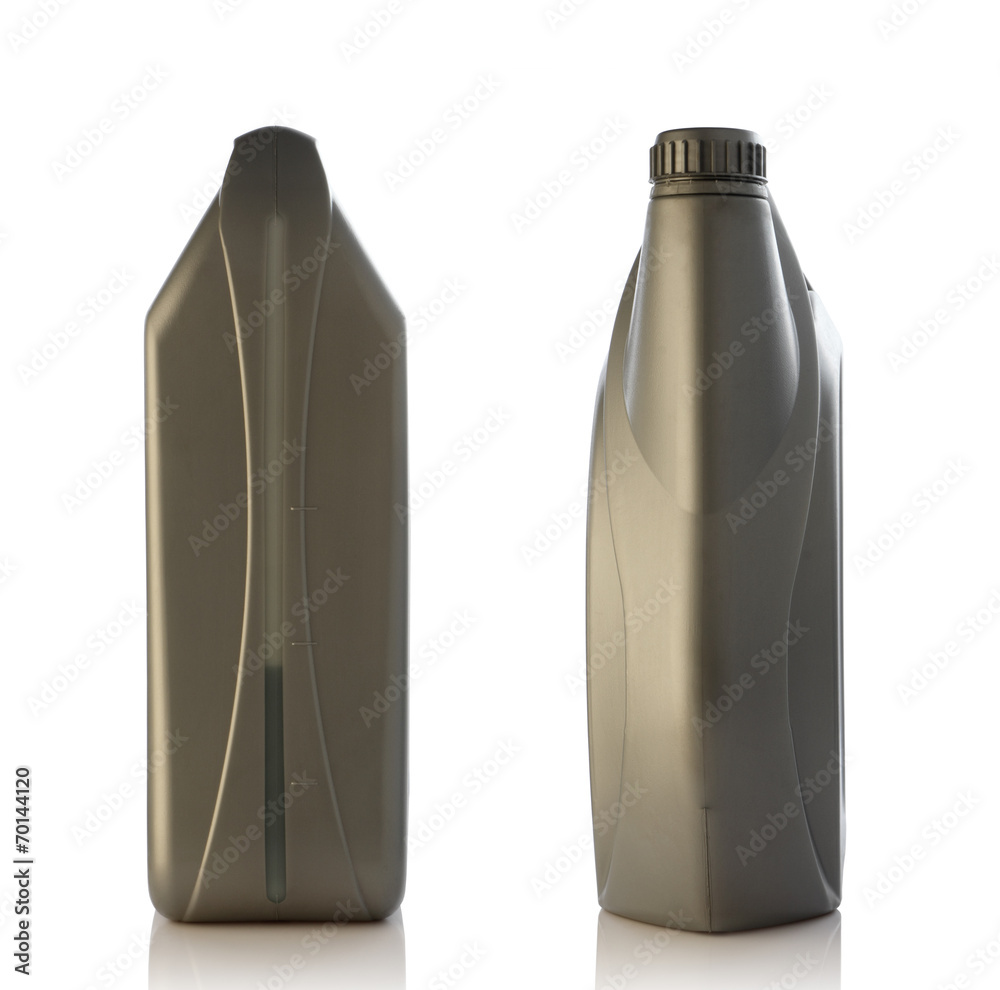 Gray plastic canister is isolated Gray plastic canister is isolated