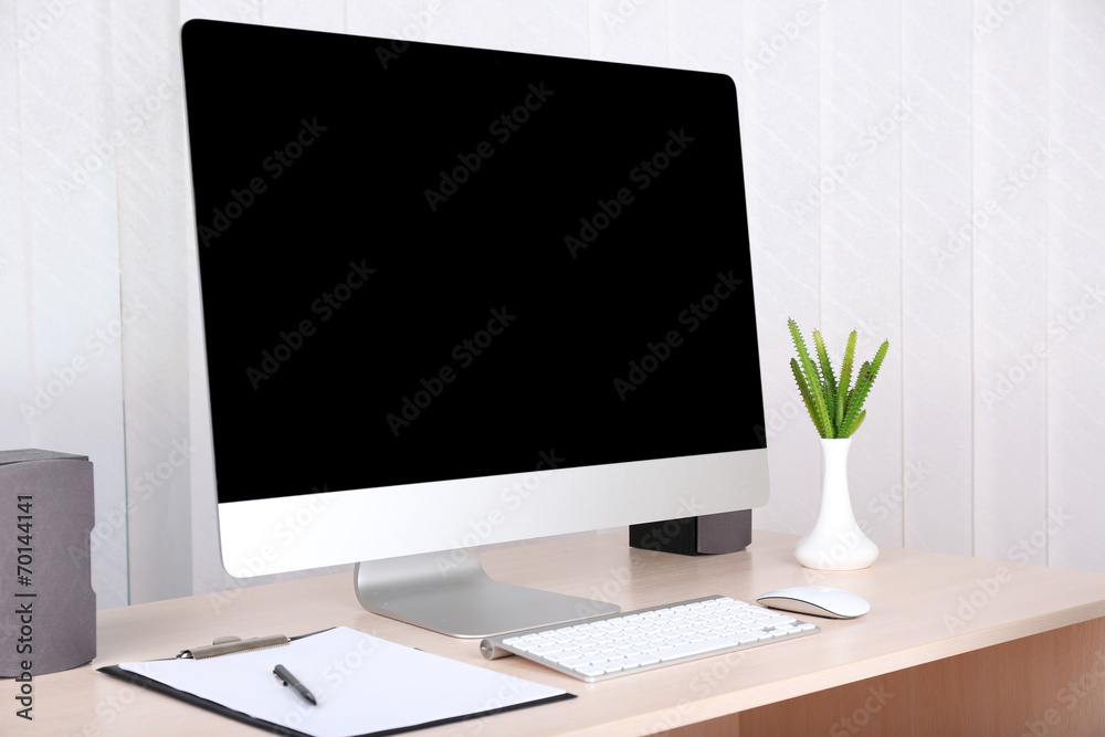 Office workplace with modern computer Office workplace with modern computer