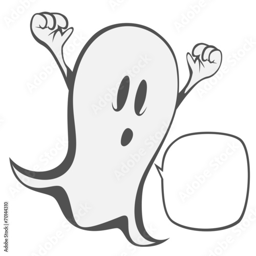 Funny freaky ghost - a haunting ghost with a speech bubble