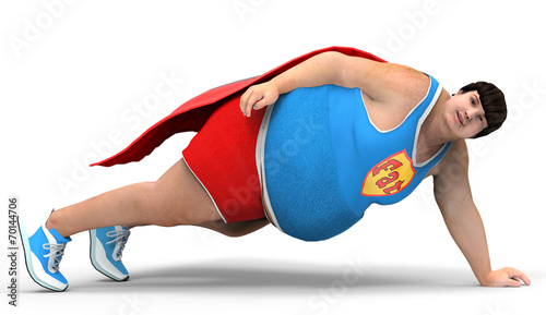 Bild auf Leinwand obese doing sport exercises