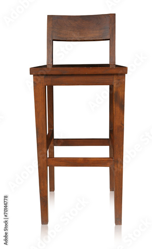 Bar chair isolated by hand made  clipping path.