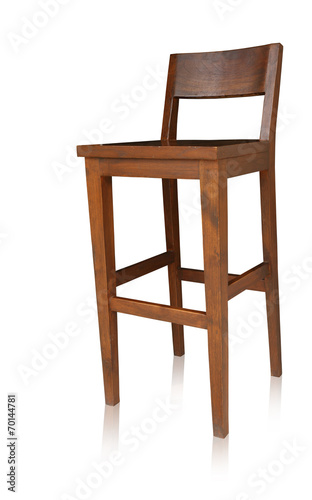 Bar chair isolated by hand made  clipping path.