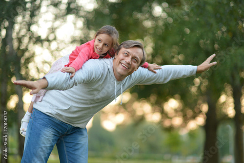 Father with her little daughter