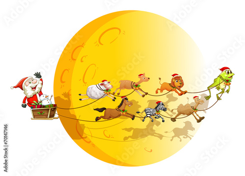 Santa and animals