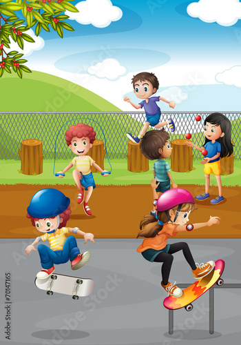 Children and playground