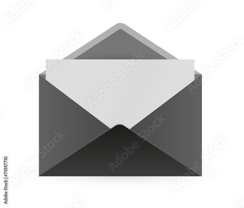 black envelope and paper