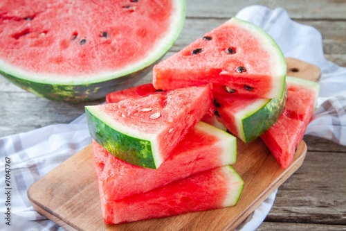 slices of fresh juicy organic watermelon
