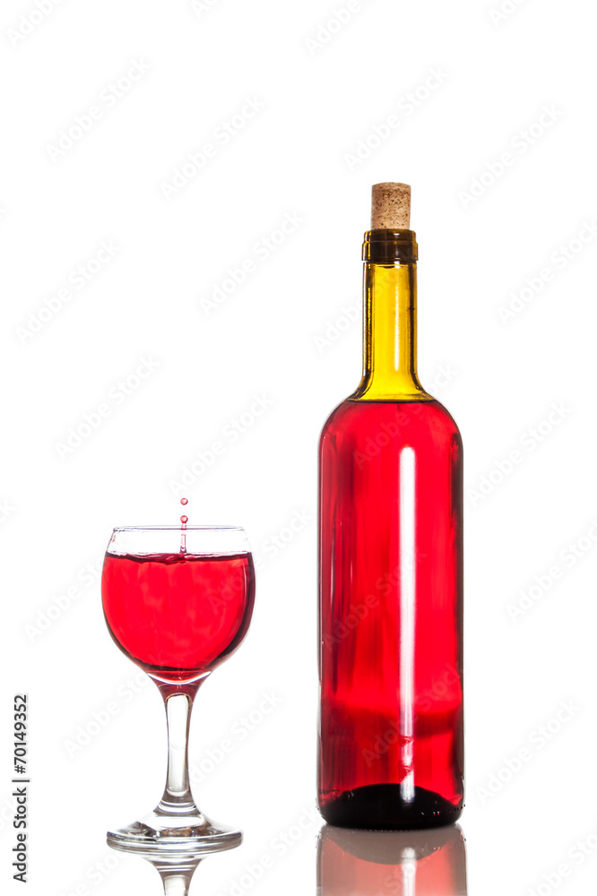 Wine drop in a glass