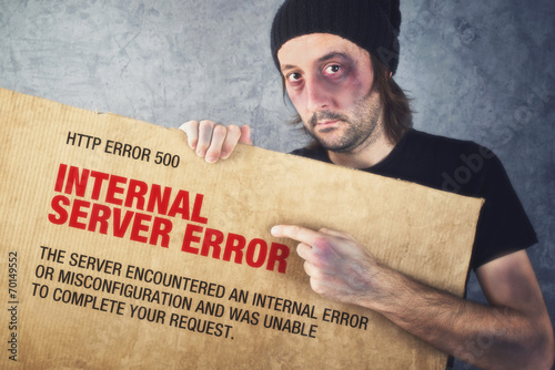 Http Error 500, Internal Server error page concept photo