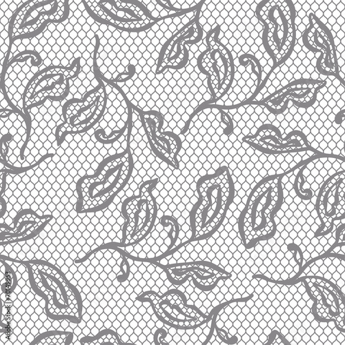 Old lace seamless pattern with ornamental flowers.